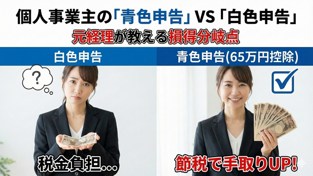 青色申告vs白色申告！元経理が教える「損得分岐点」と定年後の選択